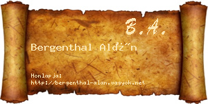 Bergenthal Alán névjegykártya